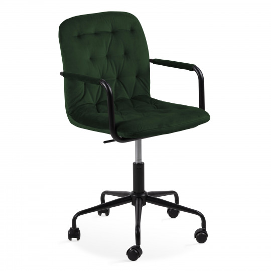 Chaise de bureau à roulettes en velours confortable | Oviala