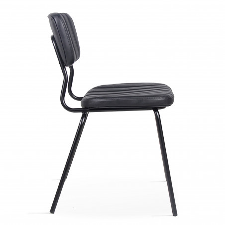 Lot de 2 chaises en cuir synthétique (3/4)