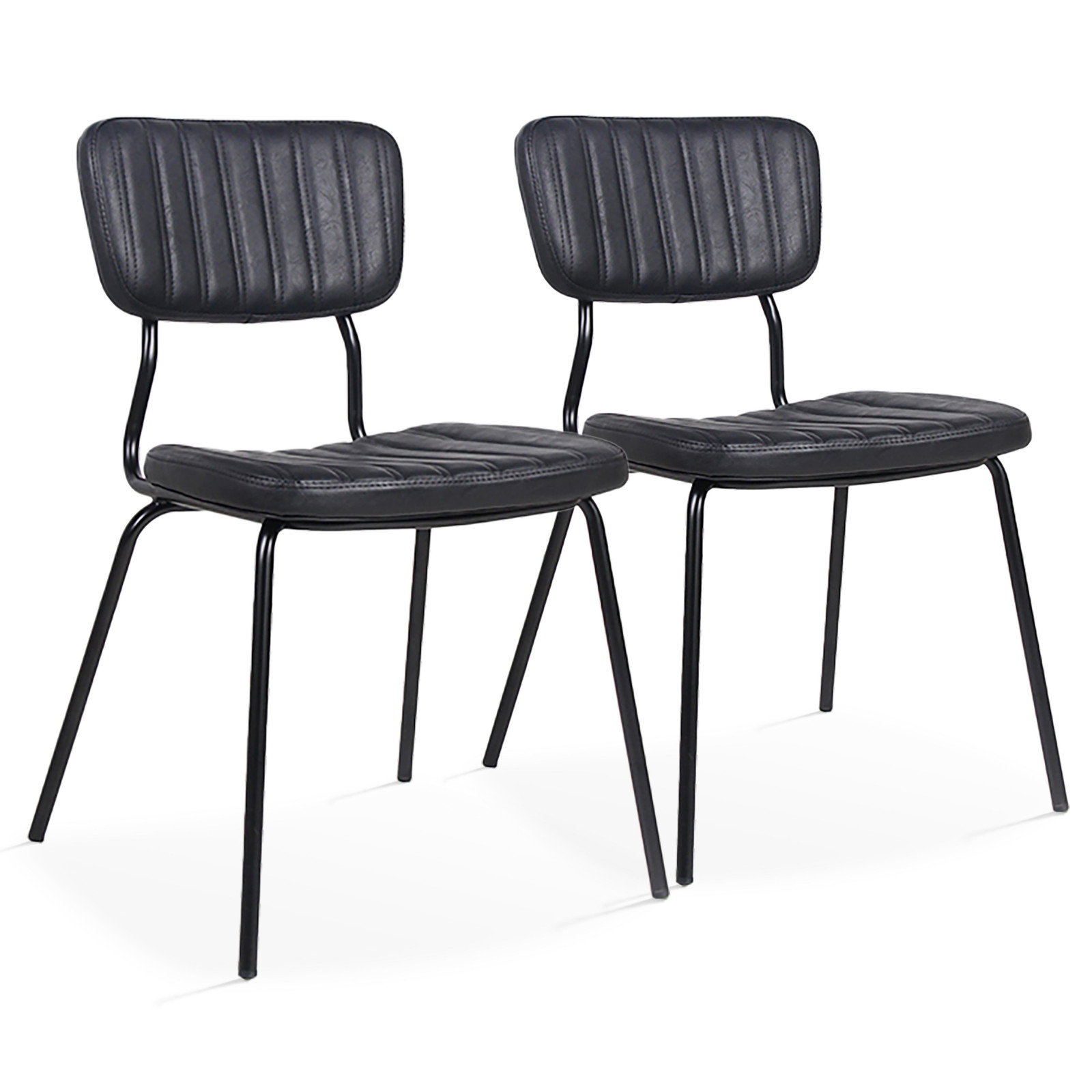 Lot de 2 chaises en cuir synthétique