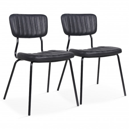 Lot de 2 chaises en cuir synthétique