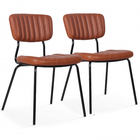 Lot de 2 chaises en cuir synthétique