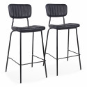 Lot de 2 chaises hautes en cuir synthétique