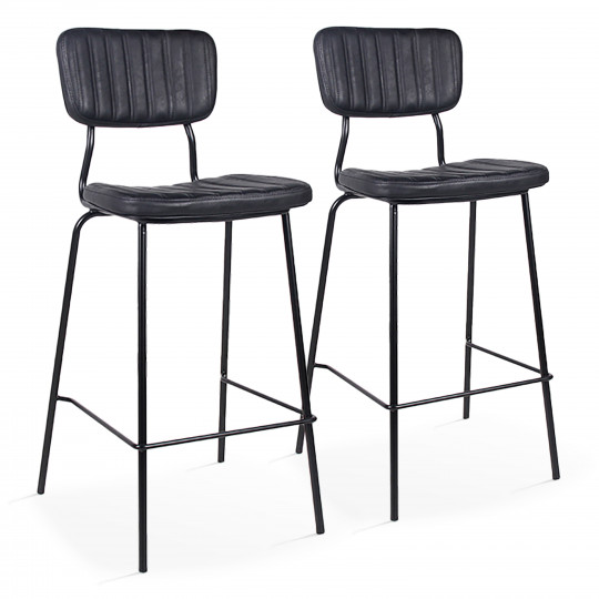 Lot de 2 chaises hautes en cuir synthétique