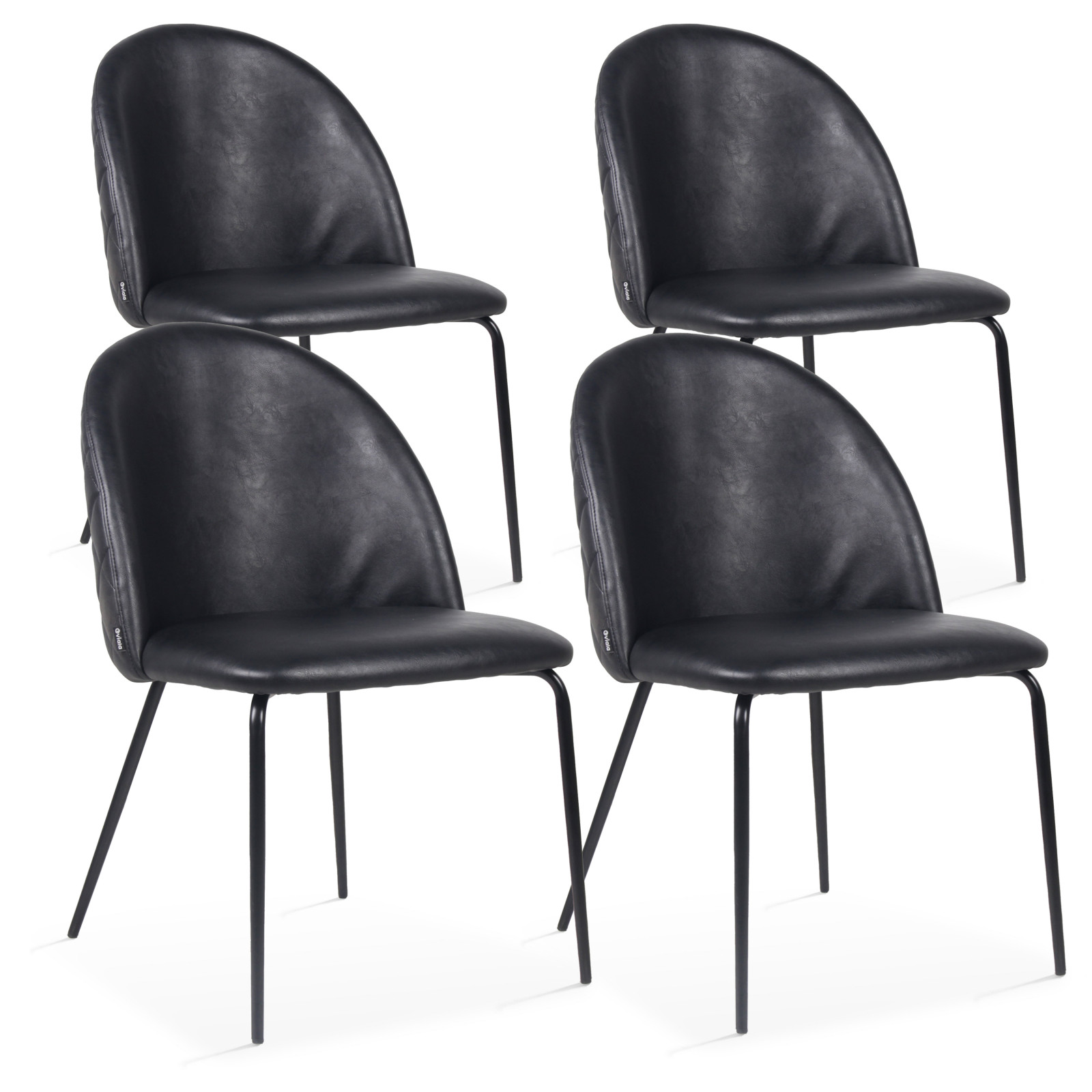Lot de 2 chaises en cuir synthétique