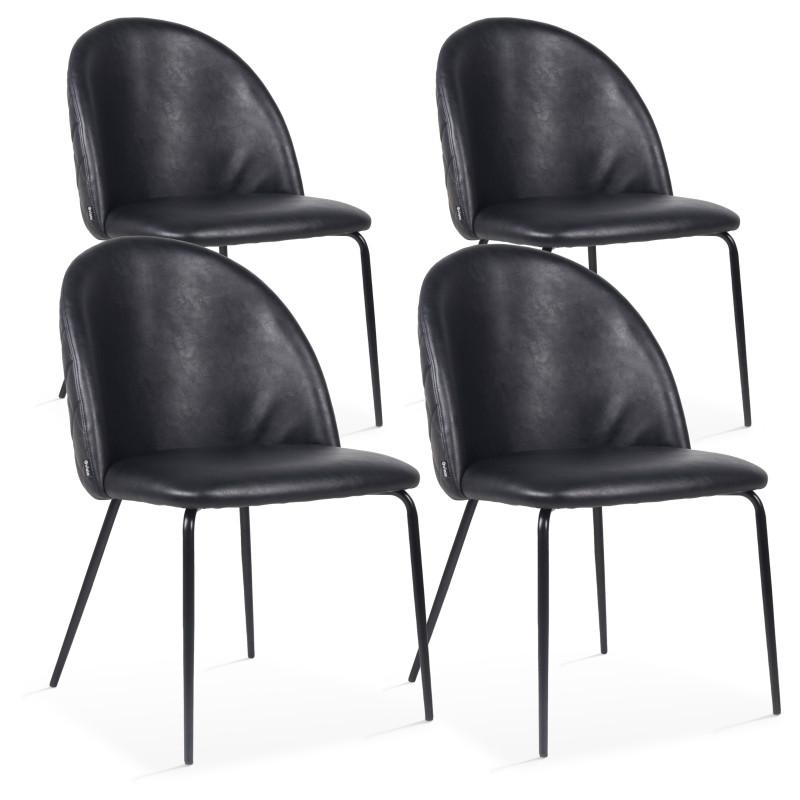 Lot de 2 chaises en cuir synthétique