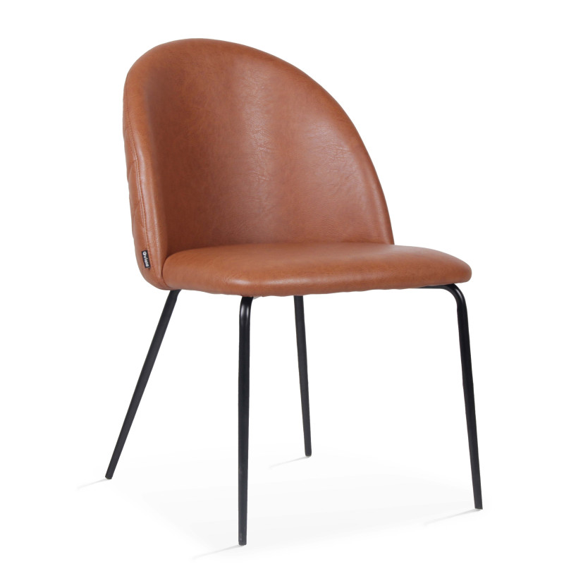 Lot de 2 chaises en cuir synthétique