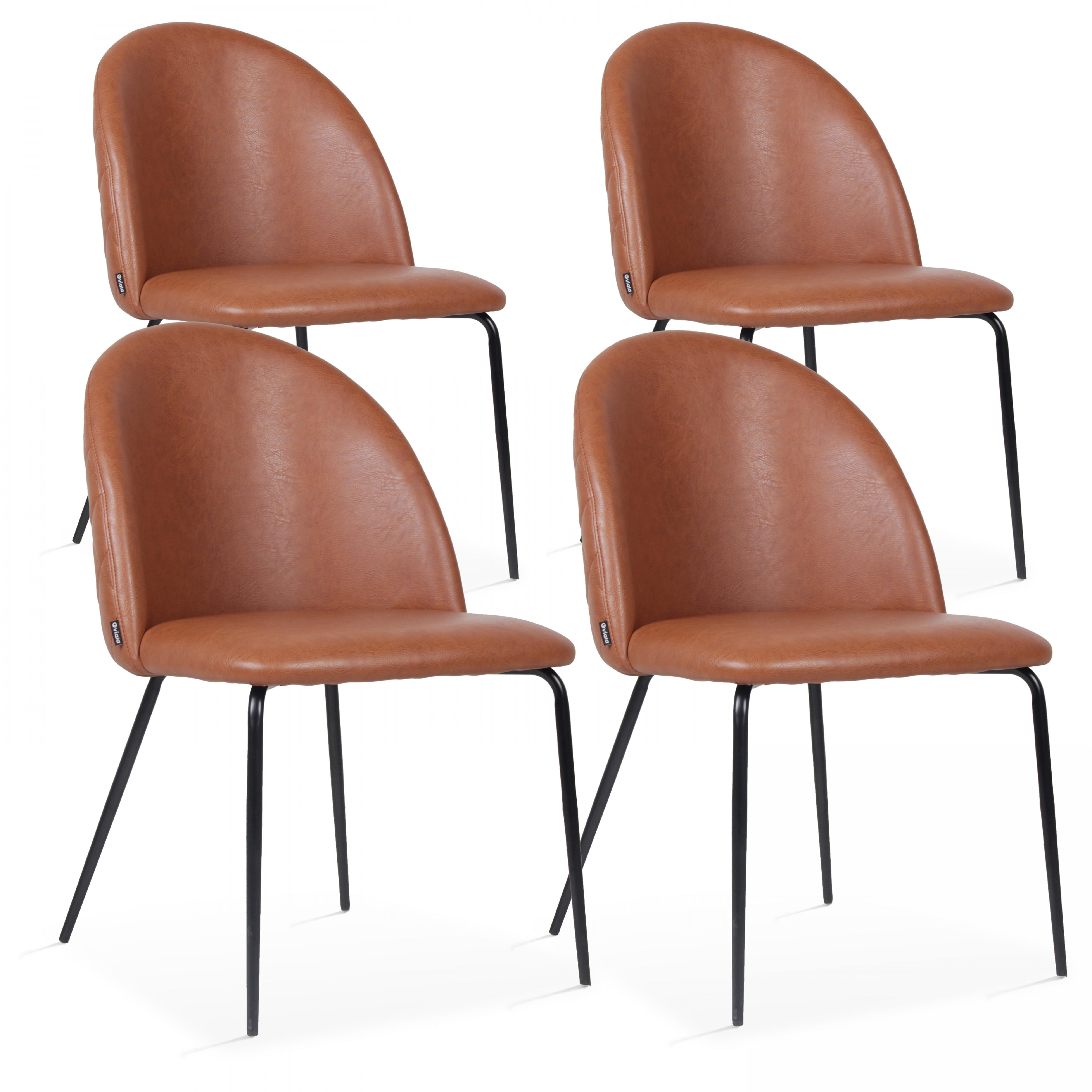 Lot de 4 chaises en cuir synthétique