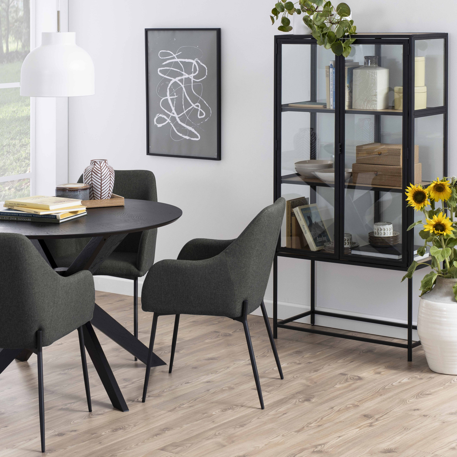 Lot de 2 chaises avec accoudoirs en tissu