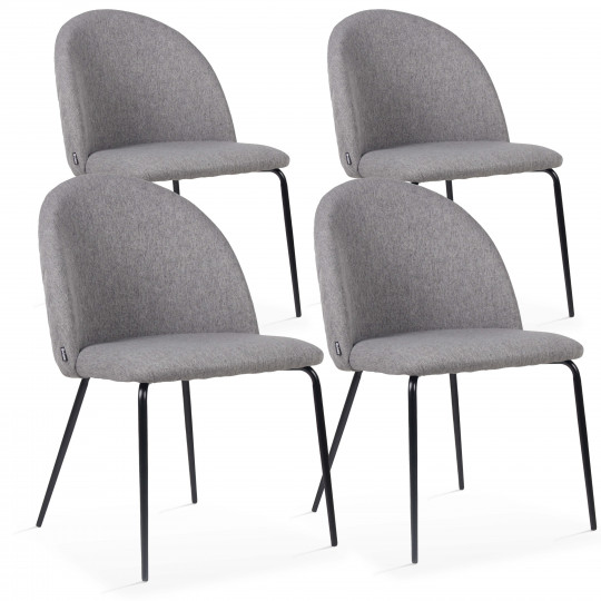 Chaises en tissu et métal - Lot de 4 | Oviala