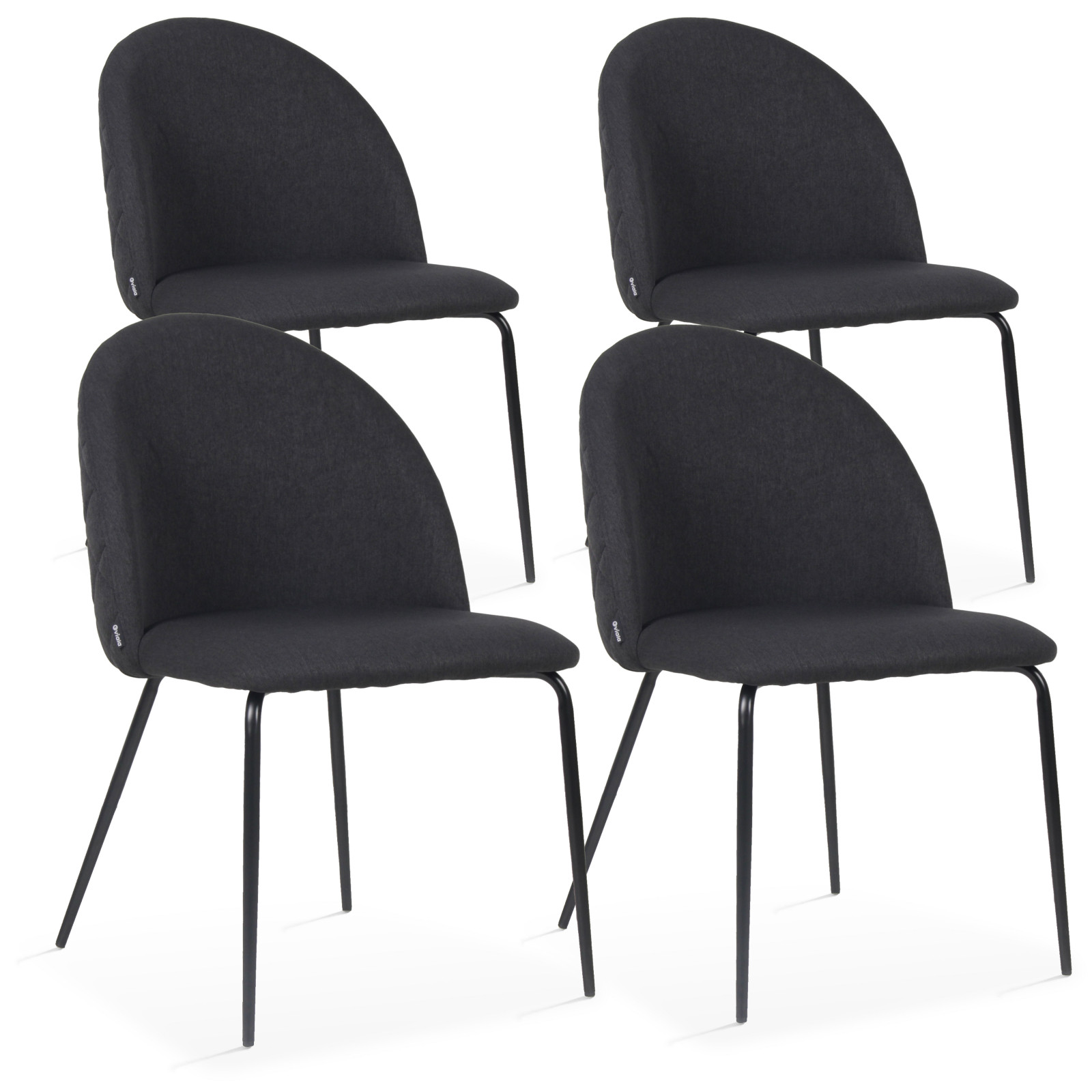 Lot de 4 chaises en tissu