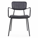 Lot de 2 chaises avec accoudoirs en cuir synthétique