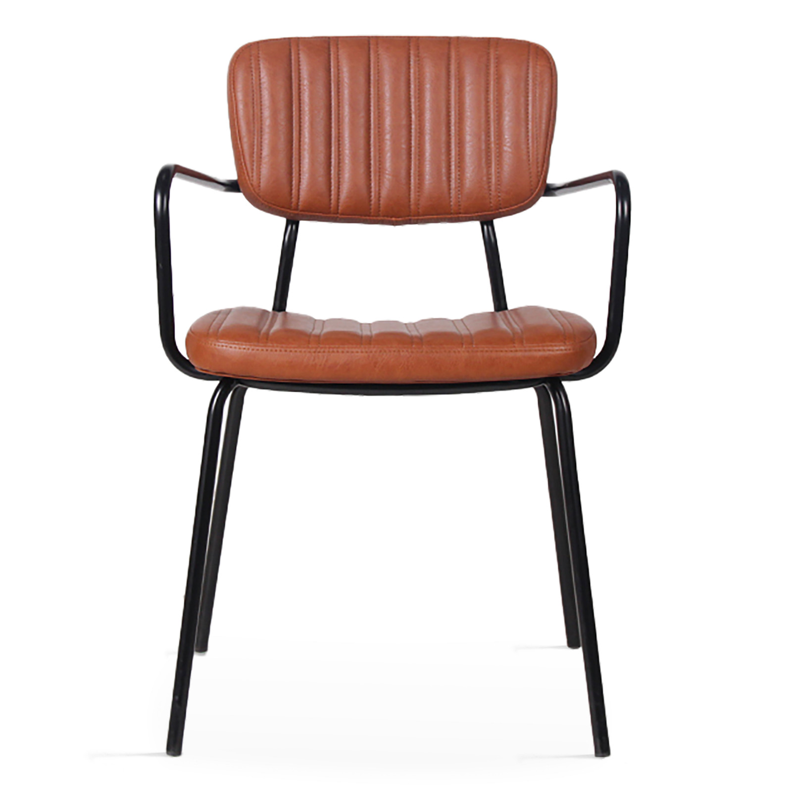 Lot de 2 chaises avec accoudoirs en cuir synthétique