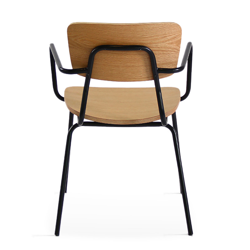 Lot de 2 chaises avec accoudoirs en bois