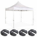 Tente pliante en aluminium 3x3m 300g/m² 40mm + 4 poids de lestage