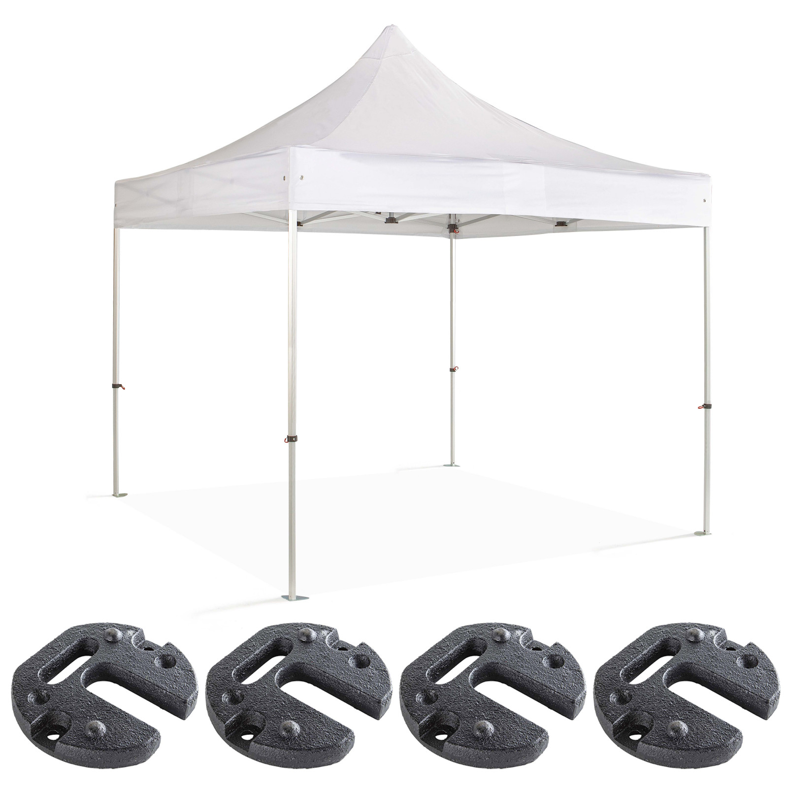 Tente pliante en aluminium 3x3m 300g/m² 40mm + 4 poids de lestage