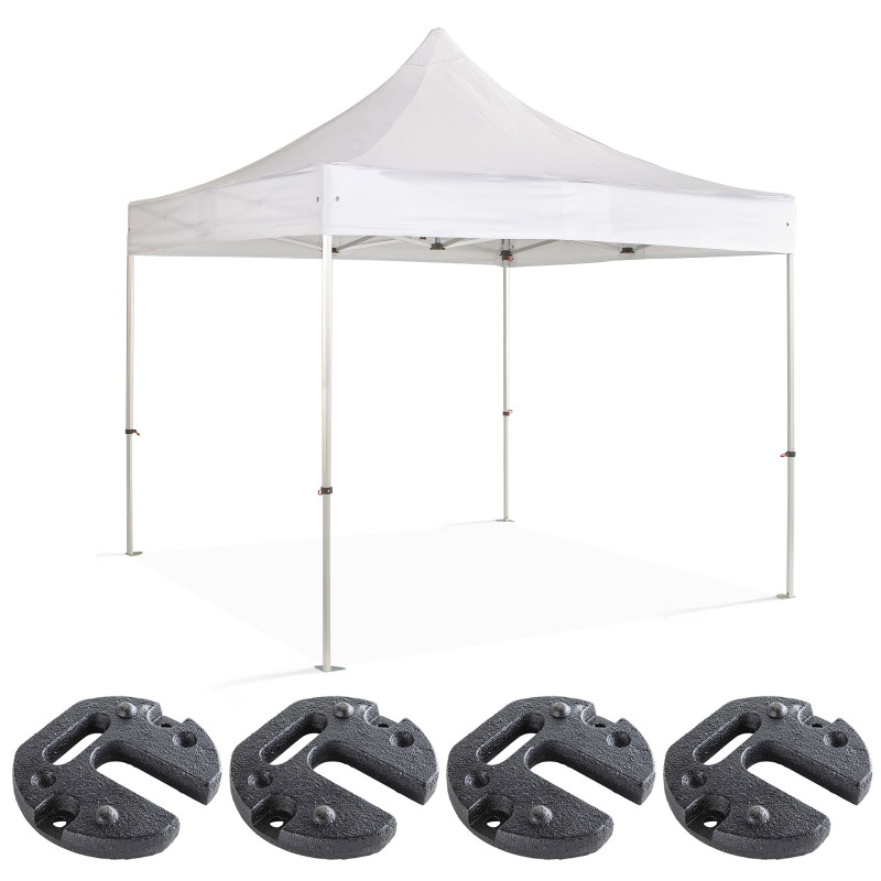 Tente pliante en aluminium 3x3m 300g/m² 40mm + 4 poids de lestage