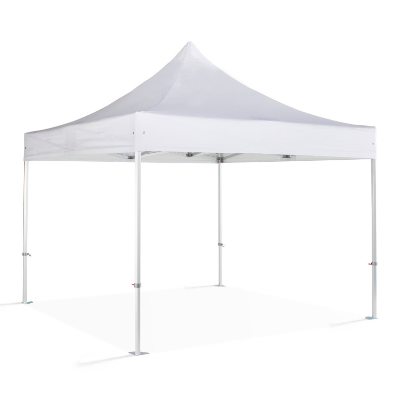 Tente pliante blanche en aluminium 4x4m 480g/m² 50mm