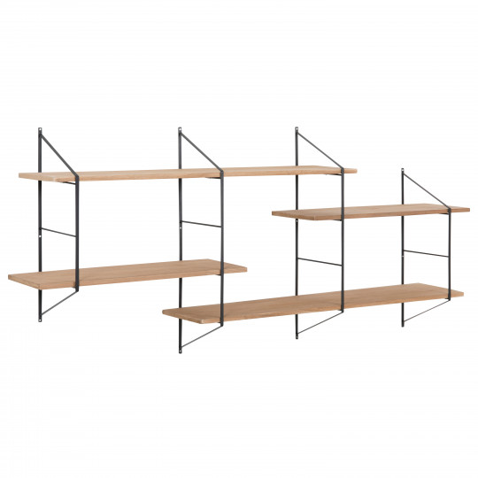 Étagère murale 191 cm en bois massif et cadre en métal | Oviala