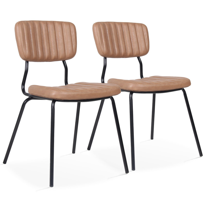 Lot de 2 chaises en cuir synthétique