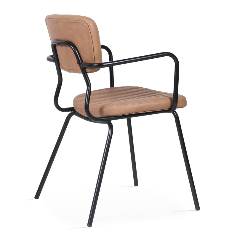 Lot de 2 chaises avec accoudoirs en cuir synthétique (2/5)