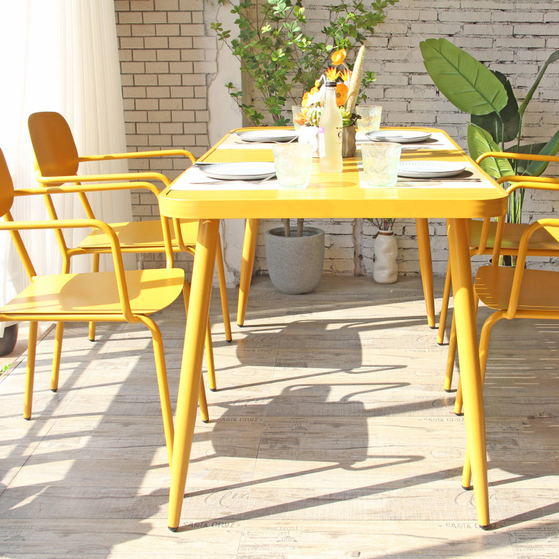 Table de jardin rectangulaire (150 x 75 x 75 cm) en aluminium (4/6)