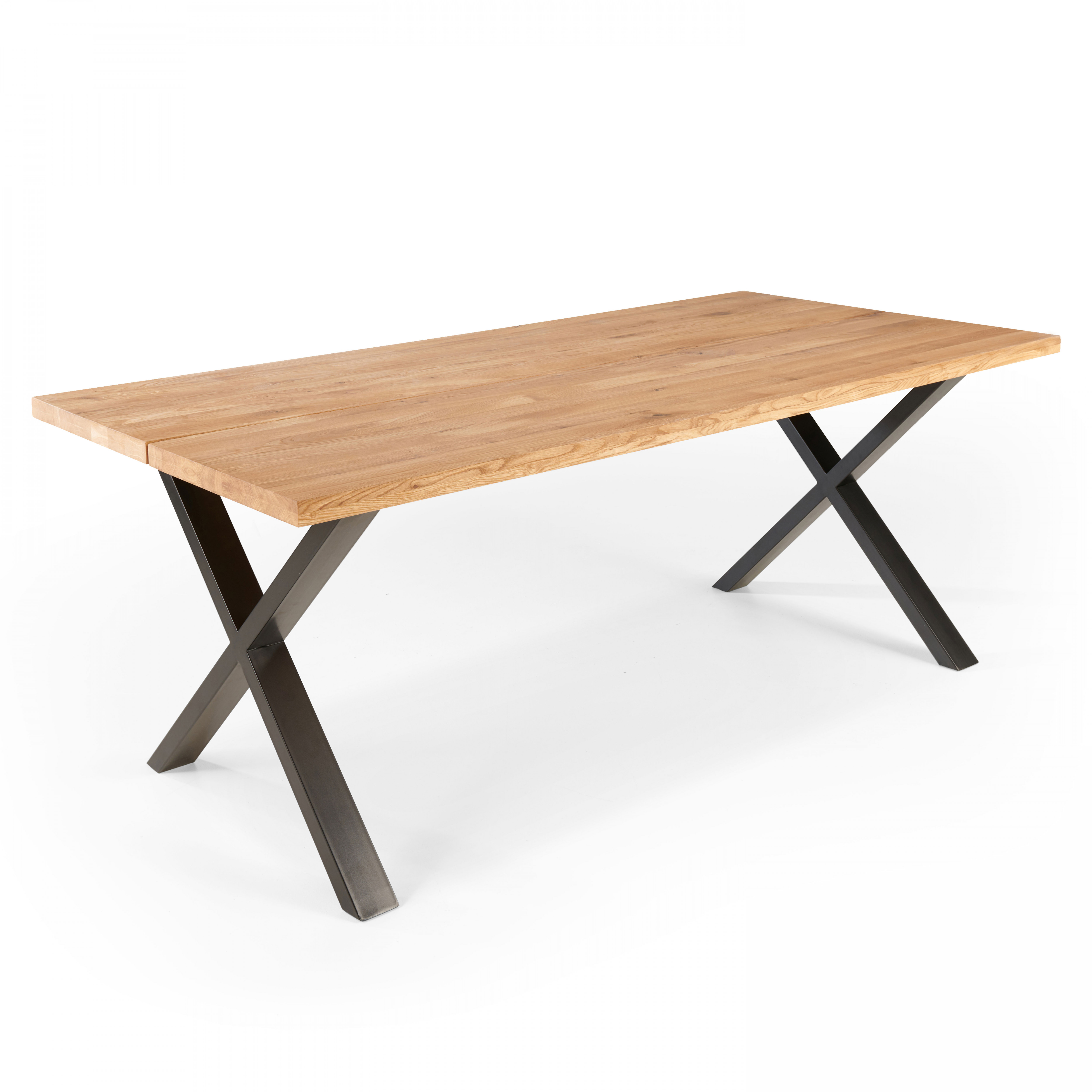 Table rectangulaire en chêne avec pieds en forme de croix