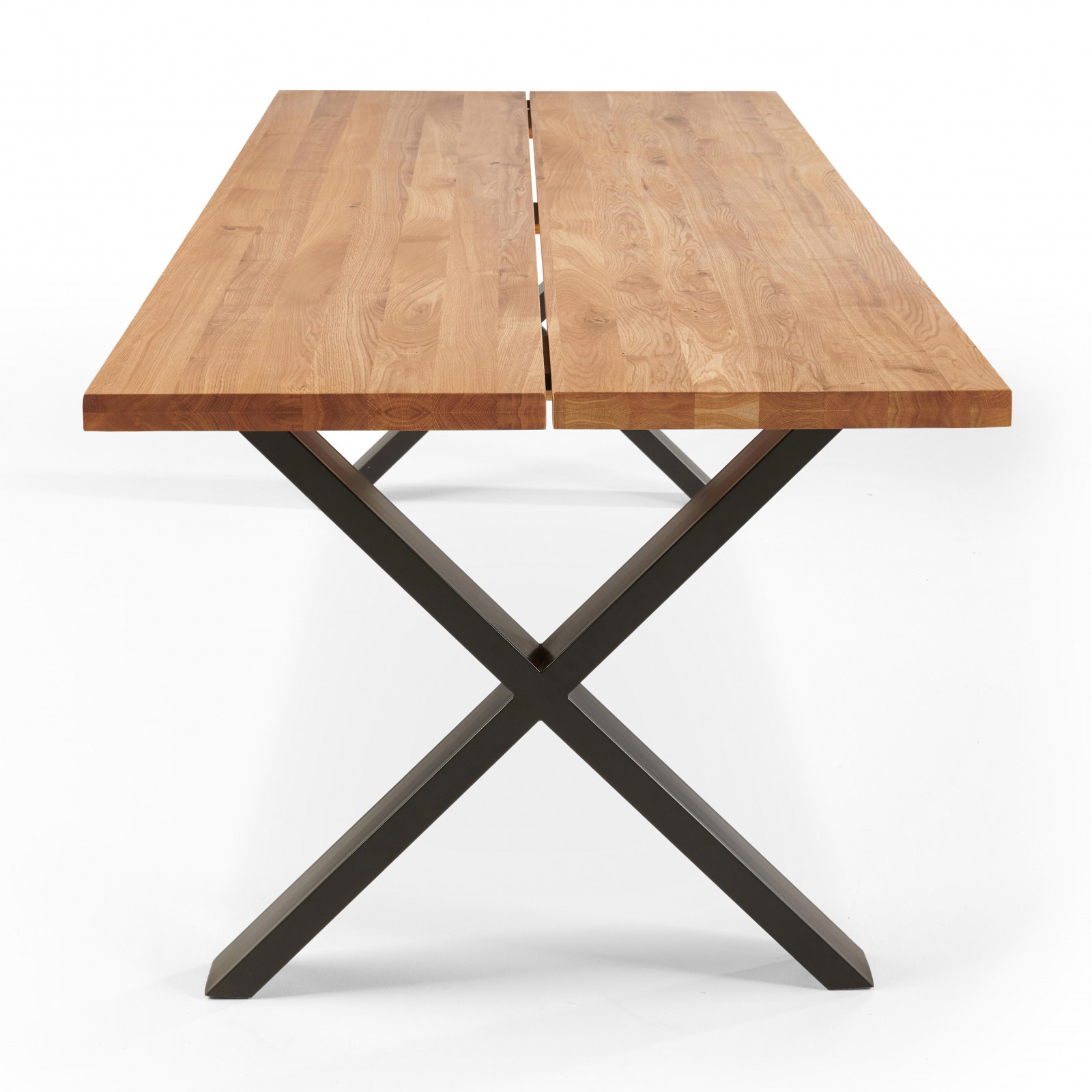 Table rectangulaire en chêne avec pieds en forme de croix