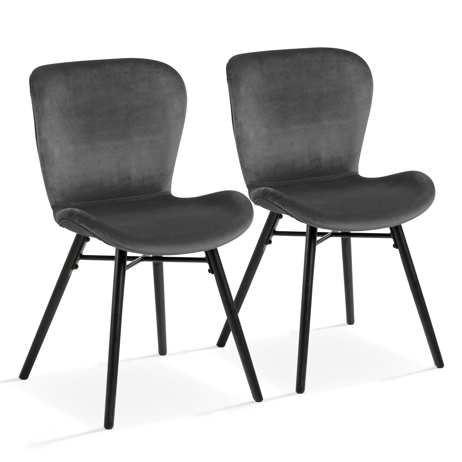 Lot de 2 chaises en velours Lot de 2 chaises en velours