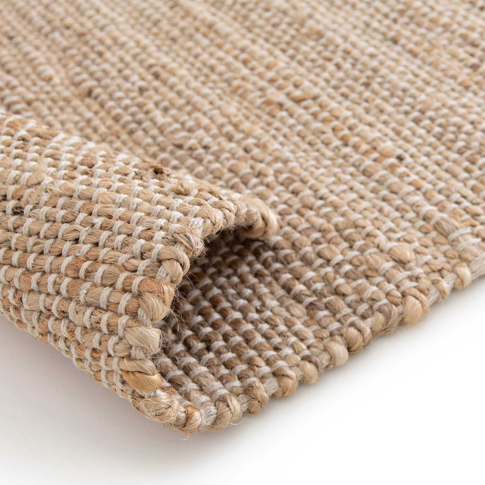 Tapis en jute naturel à motif losange tissé main