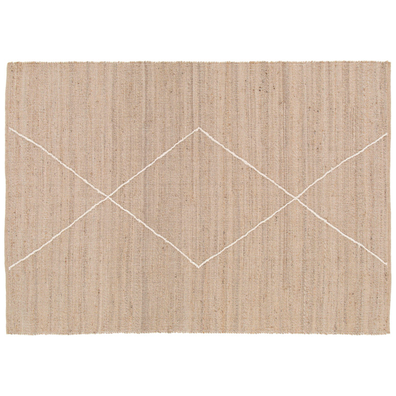 Tapis en jute naturel à motif losange tissé main