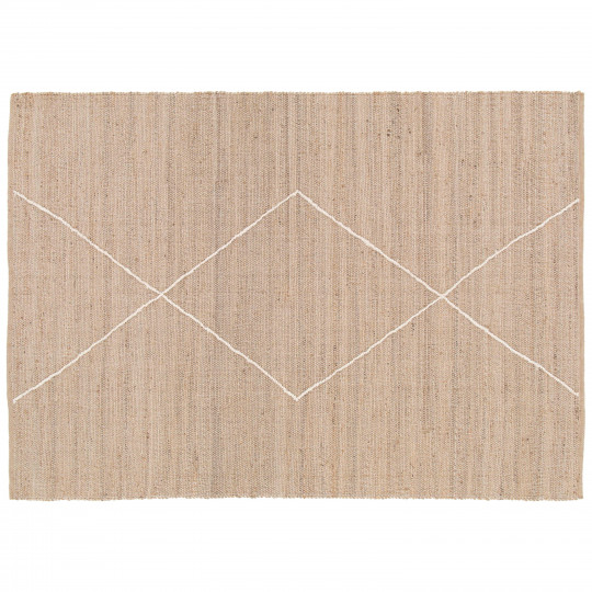 Tapis en jute naturel à motif losange tissé main