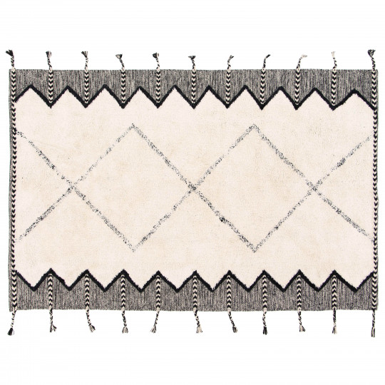 Tapis berbère en coton tufté à franges