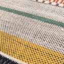Tapis rectangulaire en laine tissé à plat avec motifs et franges