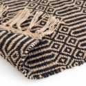 Tapis à franges en jute naturel tissé main
