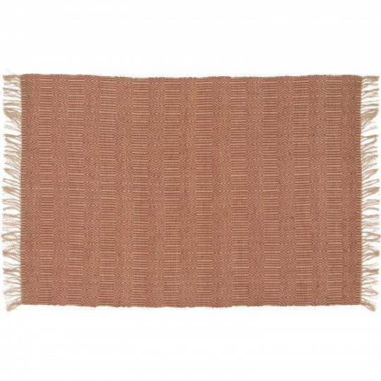 Tapis à franges en jute naturel tissé main