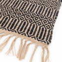 Tapis à franges en jute naturel tissé main
