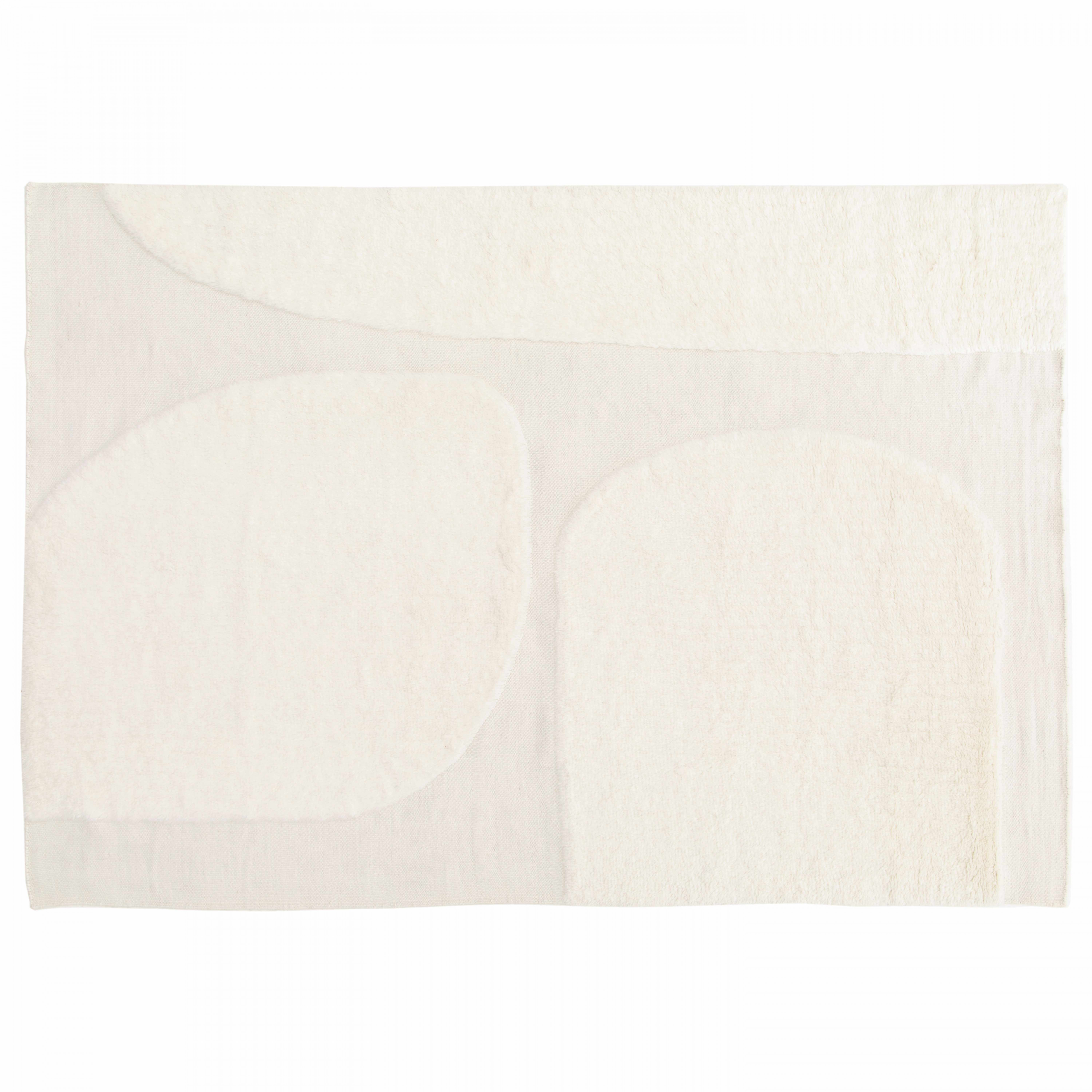 Tapis rectangulaire en laine à motif tissé main