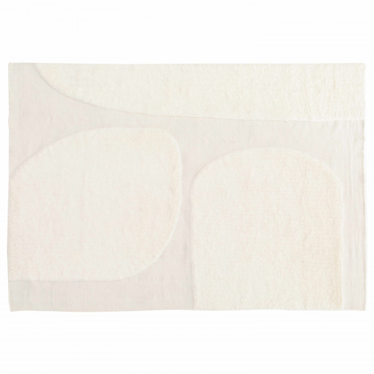 Tapis rectangulaire en laine à motif tissé main