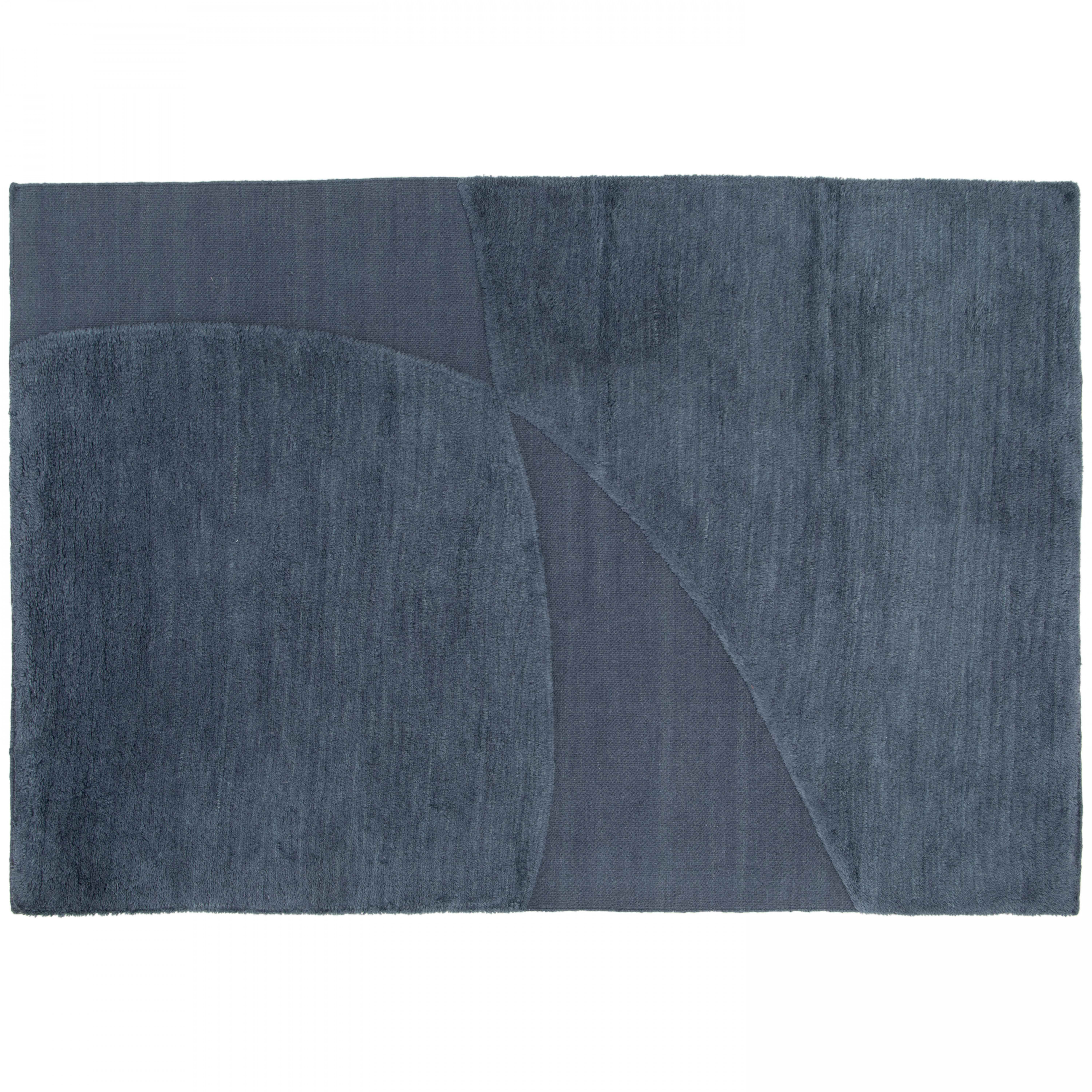 Tapis rectangulaire en laine à motif tissé main