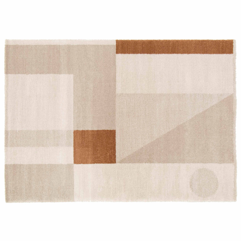 Tapis rectangulaire motif graphique à poils courts