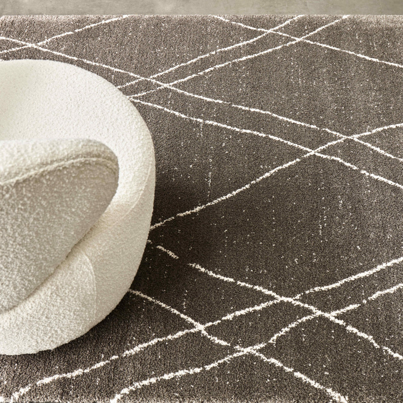 Tapis rectangulaire motif berbère à poils courts