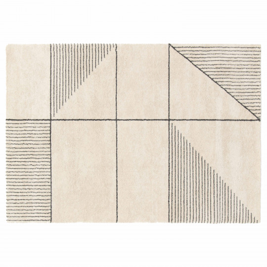 Tapis rectangulaire motif linéaire à poils courts