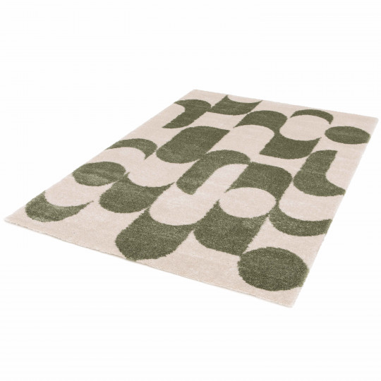 Tapis motif géométrique à poils longs en matière recyclée rectangulaire | Oviala
