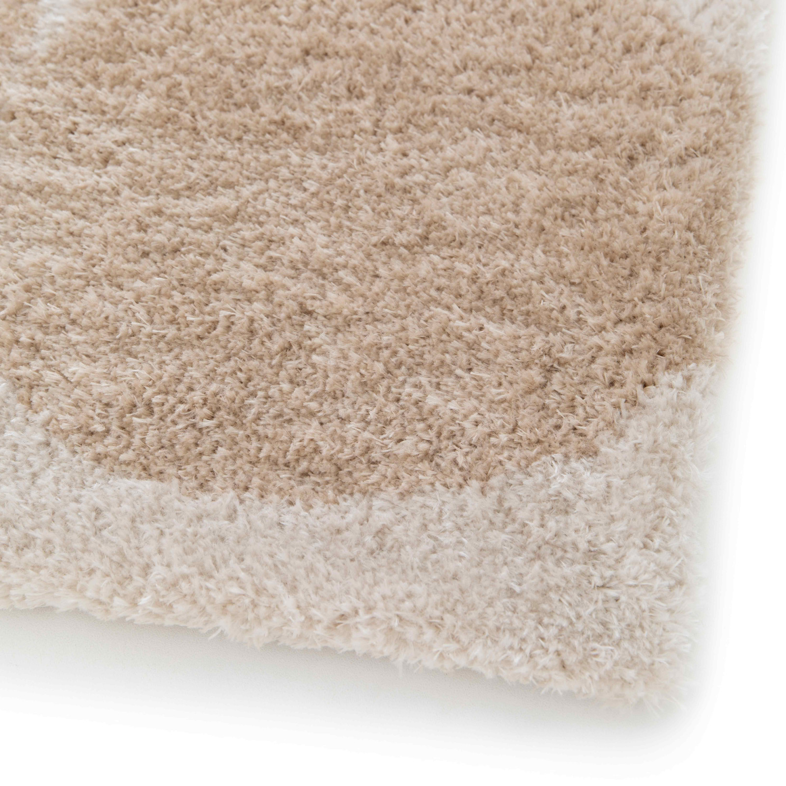 Tapis rectangulaire motif seventies à poils longs