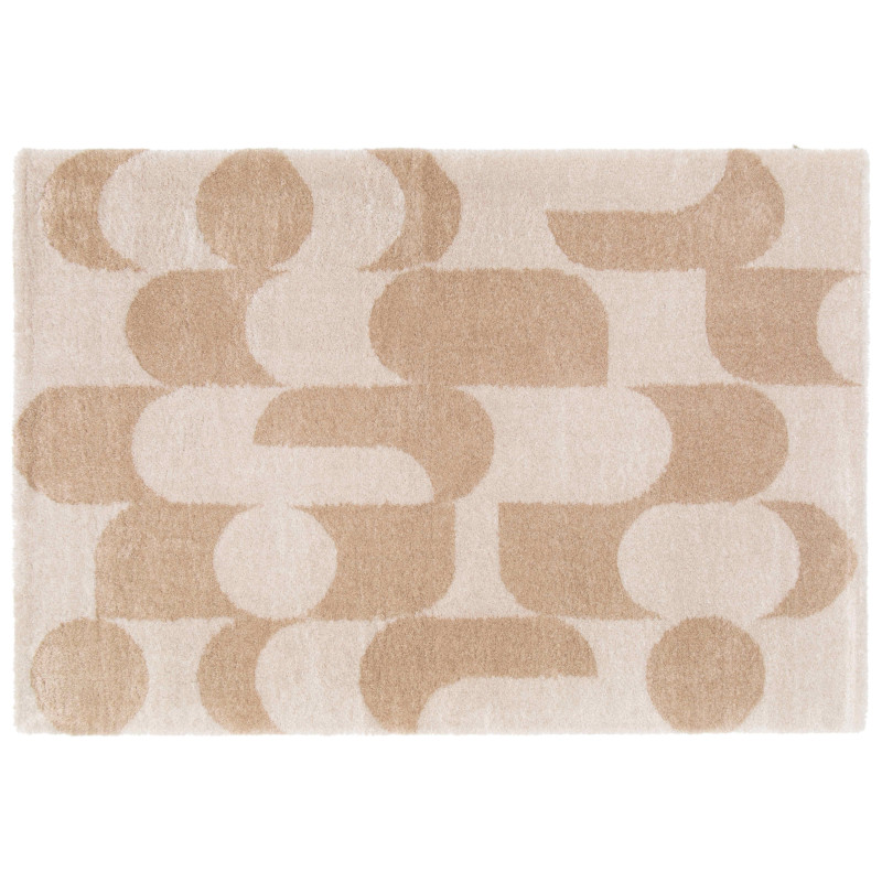 Tapis rectangulaire motif seventies à poils longs