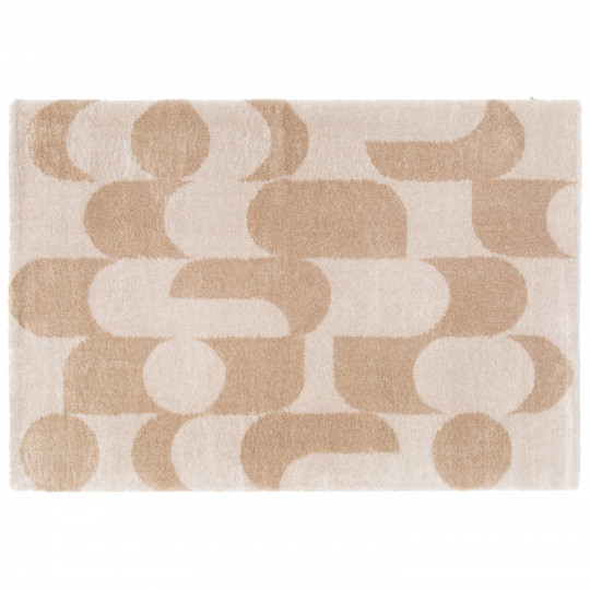 Tapis rectangulaire motif seventies à poils longs