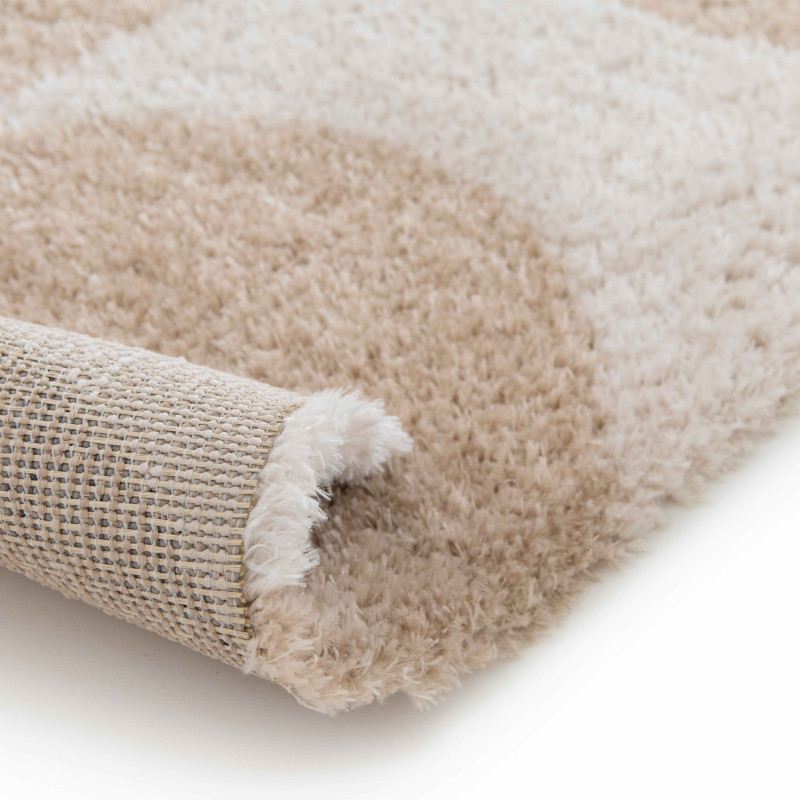 Tapis rectangulaire motif seventies à poils longs