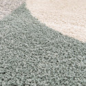 Tapis rectangulaire motif géométrique à poils longs