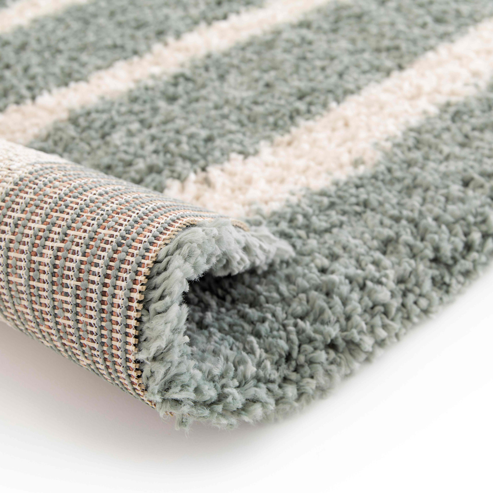 Tapis rectangulaire motif arc-en-ciel à poils longs