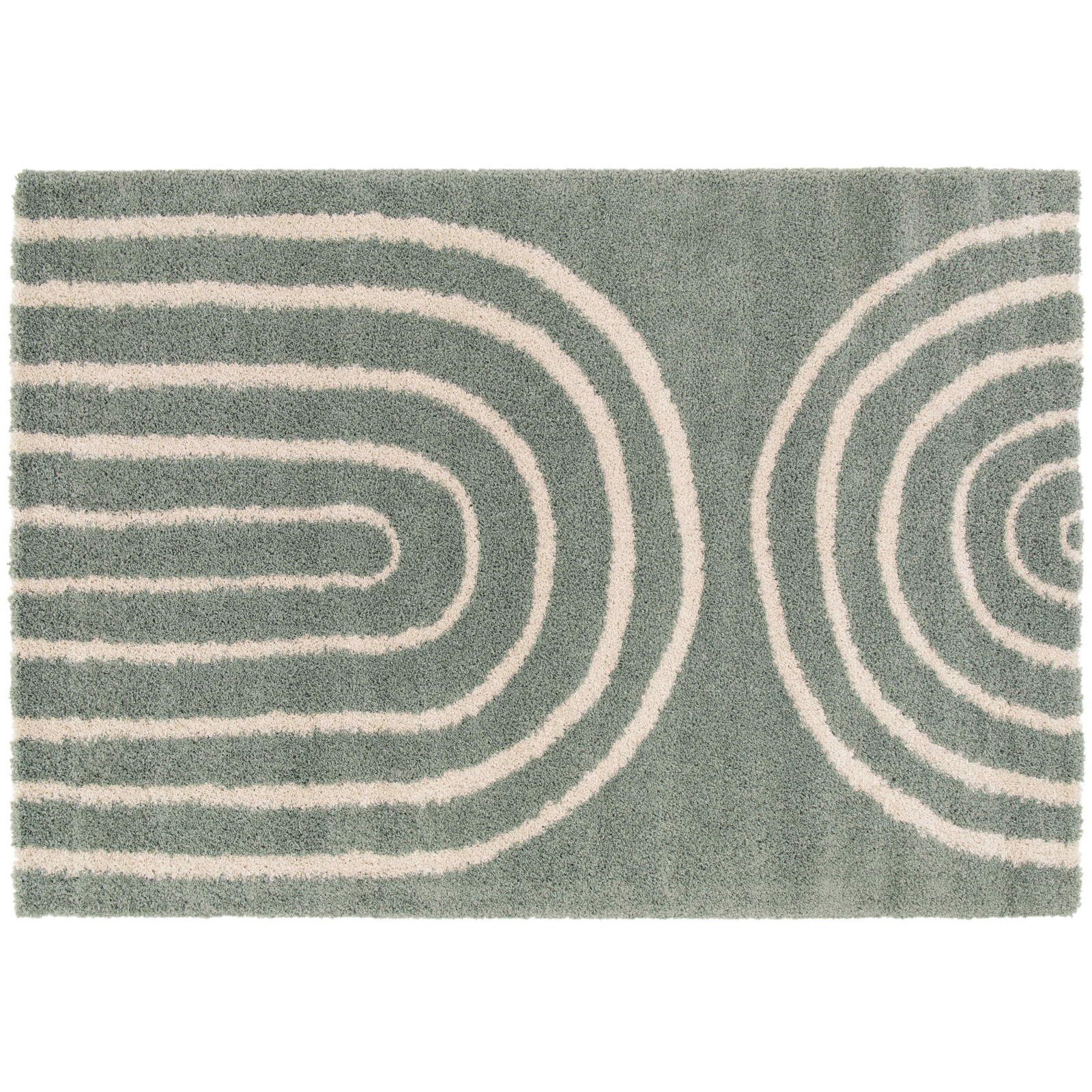 Tapis rectangulaire motif arc-en-ciel à poils longs